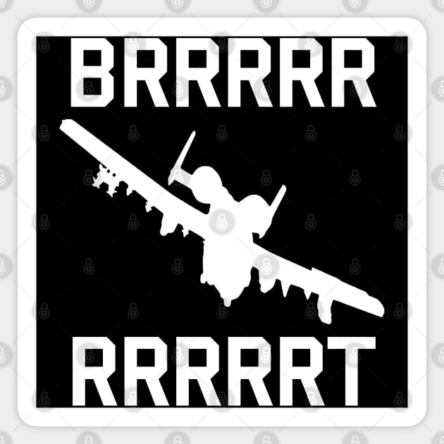 A-10 Thunderbolt BRRRRT - Warthog, Military Jet Sticker by SpaceDogLaika